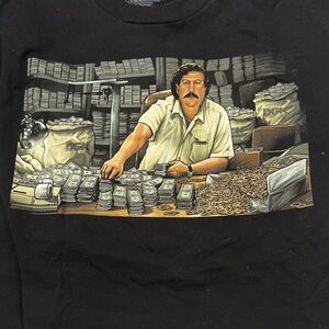 Black Graphic Men’s T-Shirt with Money Print